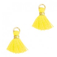 Ibiza style mini Tassel 1cm Gold-freesia yellow